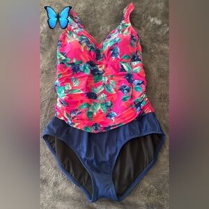 Woman’s Floral One Piece Swimsuit - 16W
